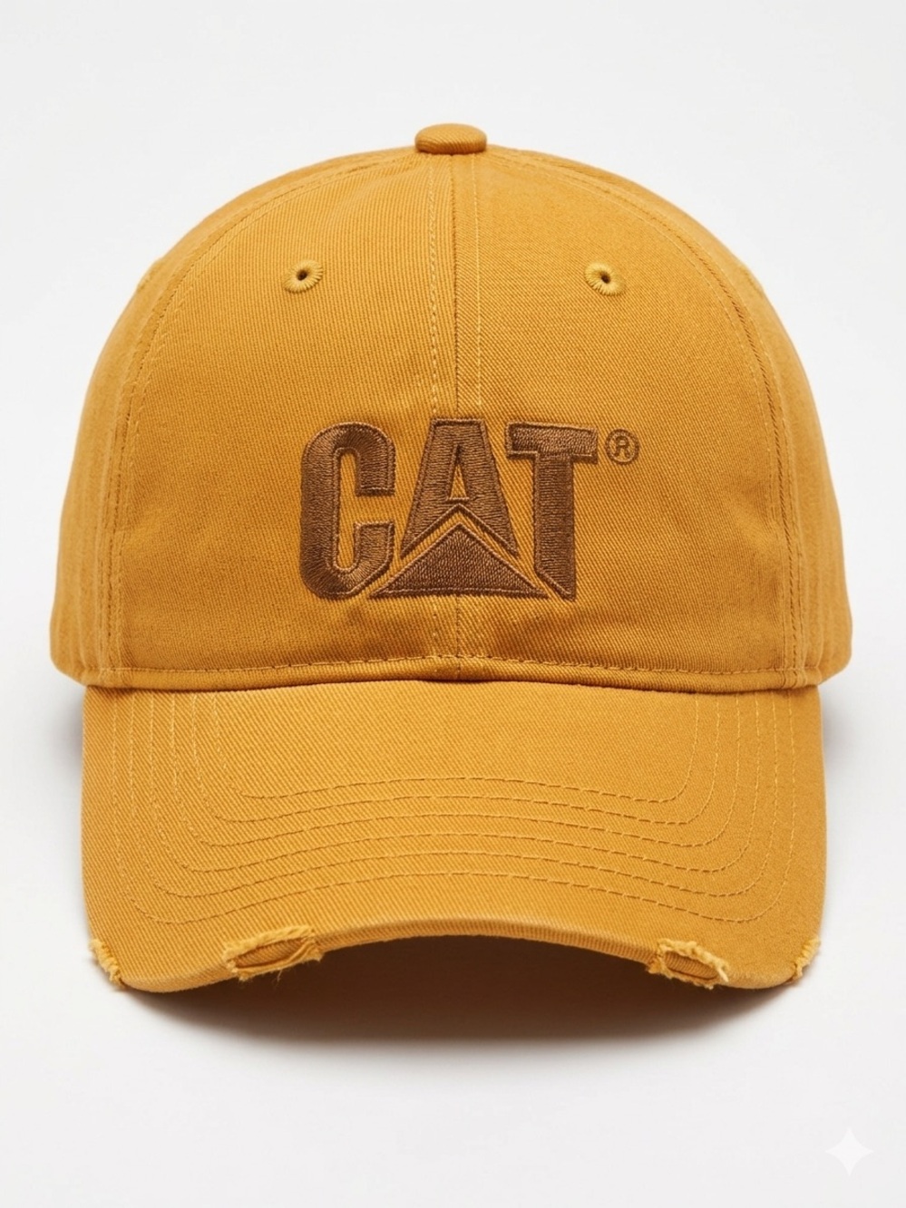 CAT Caterpillar Tractor & Equipment Adjustable Baseball Cap Hat OrangeDistressed